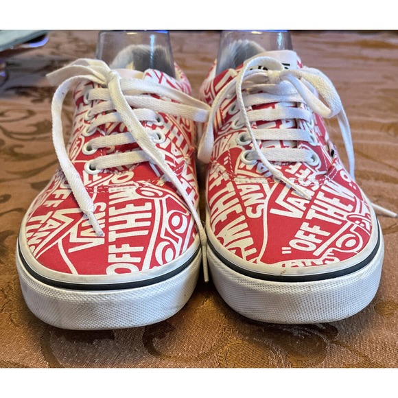 Vans 500714 Classic Old Skool Low Top Red Spell Logo Sneakers Men’s Sz 9.5 - Picture 4 of 13